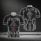 Faith Over Fear Cross And Rose Cycling Short Sleeve Jersey For Men, Christian Cycling Jerseys CG0531