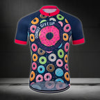 Donut Give Up Cycling Short Sleeve Jersey For Mens, Men's Funny Donut Cycling Jerseys CZ0066