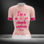 I'm A Simple Woman Short Sleeve Cycling Jersey For Ladies, Pink Cycling Jerseys Womens CG0409