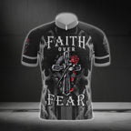 Faith Over Fear Cross And Rose Cycling Short Sleeve Jersey For Men, Christian Cycling Jerseys CG0531