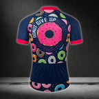 Donut Give Up Cycling Short Sleeve Jersey For Mens, Men's Funny Donut Cycling Jerseys CZ0066