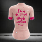 I'm A Simple Woman Short Sleeve Cycling Jersey For Ladies, Pink Cycling Jerseys Womens CG0409