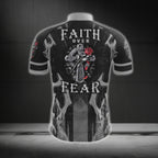 Faith Over Fear Cross And Rose Cycling Short Sleeve Jersey For Men, Christian Cycling Jerseys CG0531