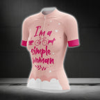I'm A Simple Woman Short Sleeve Cycling Jersey For Ladies, Pink Cycling Jerseys Womens CG0409