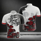 Skull And Roses Cycling Short Sleeve Men's Jersey, Skull Cycling Jerseys CG0036