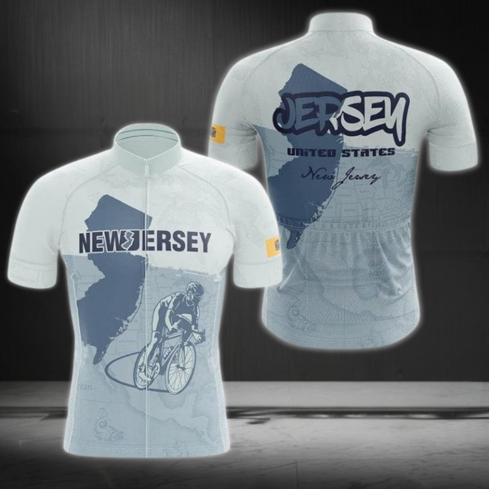 New Jersey State Cycling Short Sleeve Jersey For Men, New Jersey Cycling Jerseys CZ0080