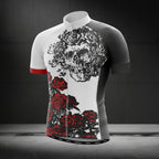 Skull And Roses Cycling Short Sleeve Men's Jersey, Skull Cycling Jerseys CG0036