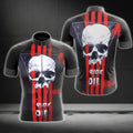 Ride Or Die Men's Black And Red Skull Cycling Jersey Short Sleeve, Skull Cycling Jerseys CG0037
