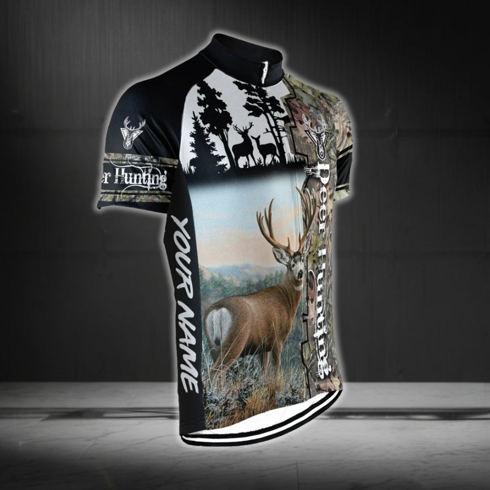 Custom Deer Hunting Cycling Short Sleeve Jersey For Men, Custom Hunting Cycling Jerseys CG0311