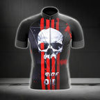 Ride Or Die Men's Black And Red Skull Cycling Jersey Short Sleeve, Skull Cycling Jerseys CG0037