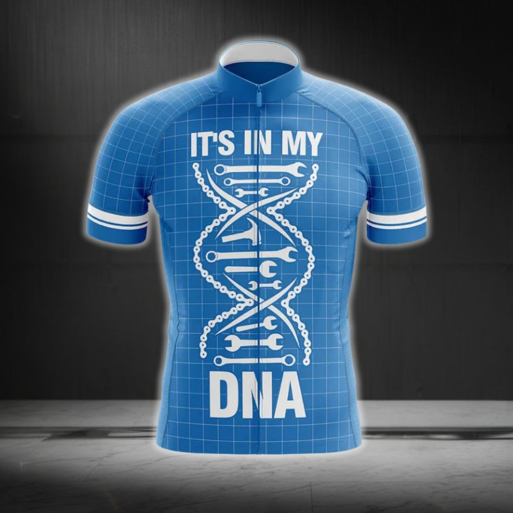 It's In My DNA Men's Blue Cycling Short Sleeve Jersey, Blue Cycling Jerseys For Mens CG0185