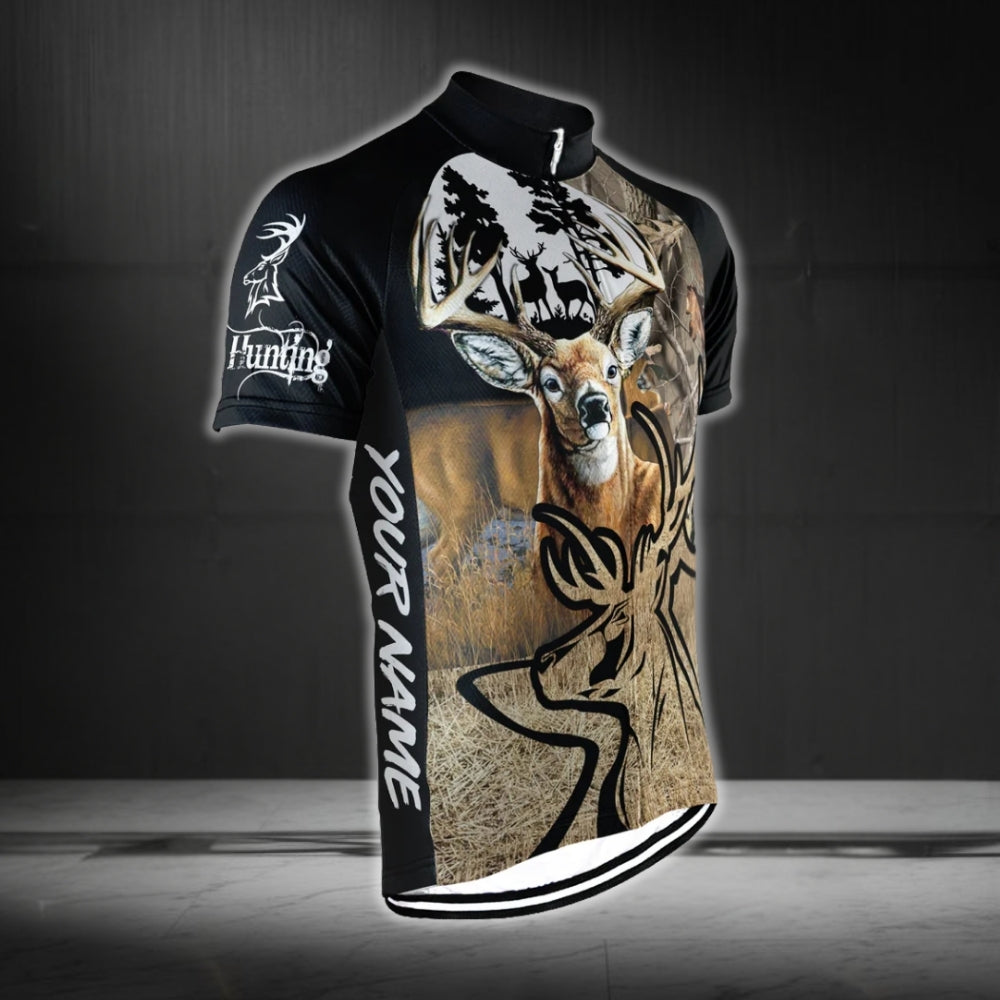 Custom Deer Hunting Cycling Short Sleeve Jersey For Men, Custom Hunting Cycling Jerseys CG0311