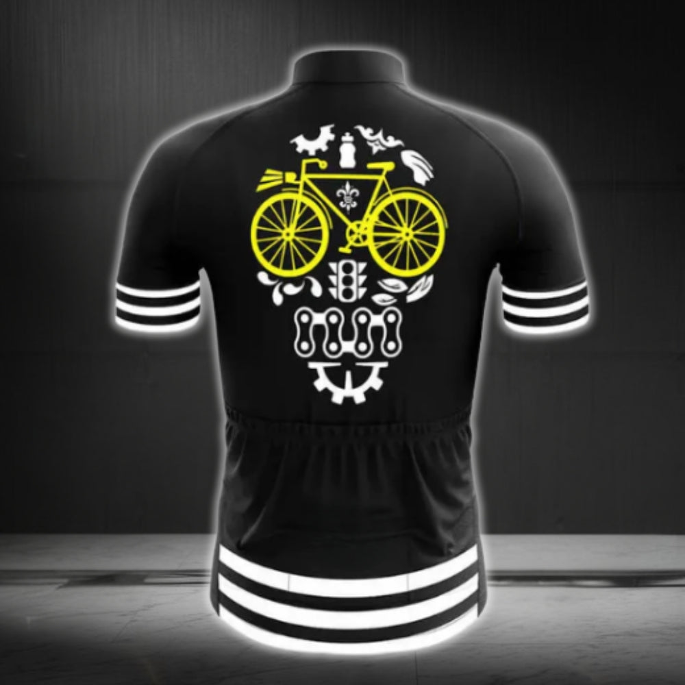 Men's Skull Cycling Short Sleeve Jersey, Skull Cycling Jerseys CG0241