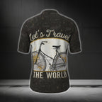 Let's Travel The World Cycling Short Sleeve Men Jersey, Vintage Cycling Jerseys CG0365