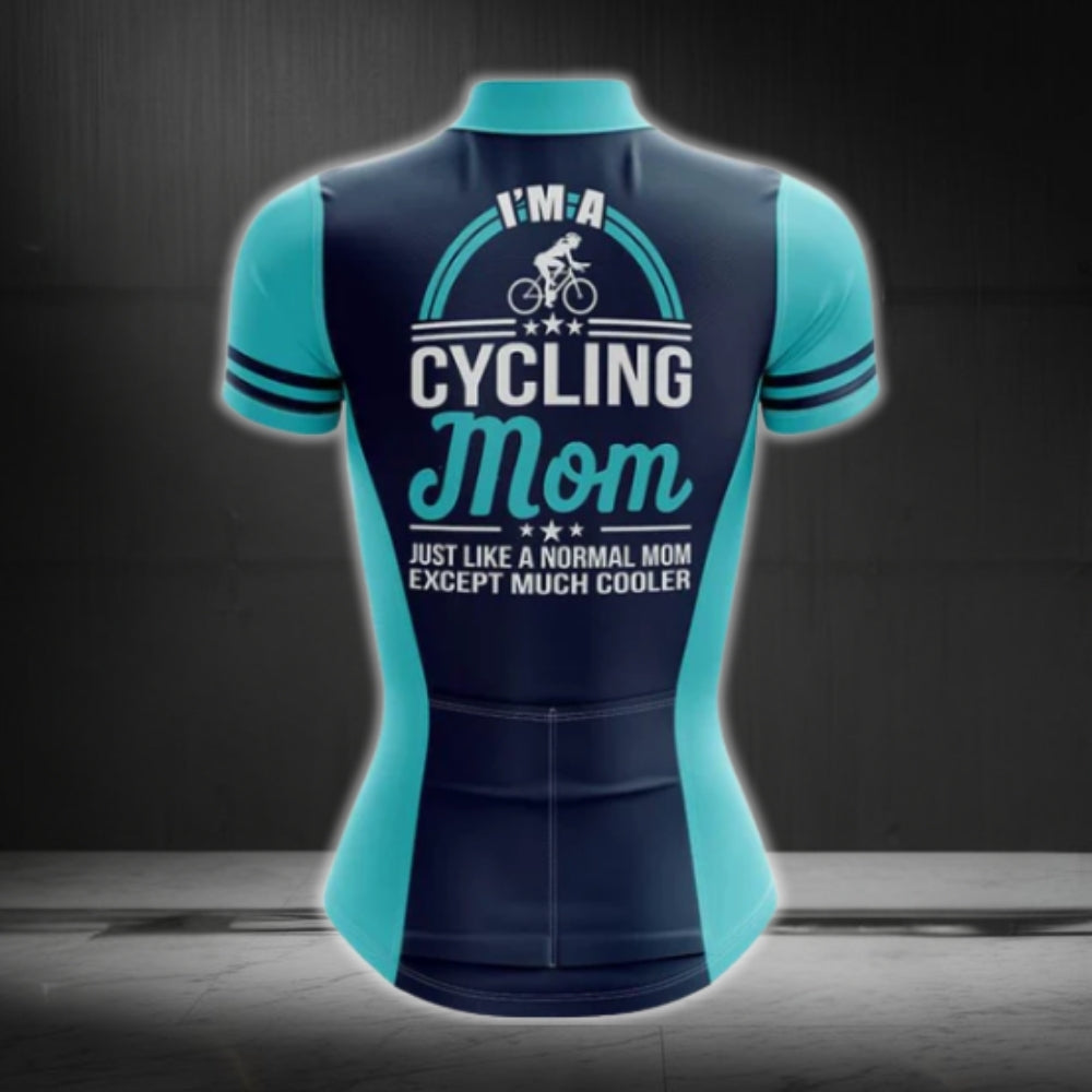 I'm A Cycling Mom Just Like A Normal Mom Except Much Cooler Short Sleeve Cycling Jersey For Women, Funny Mom Cycling Jerseys CG0071