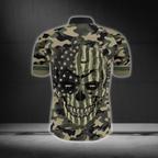 Skull Green Camo Cycling Short Sleeve Men Jersey USA Flag, Skull Cycling Jersey CG0880