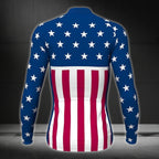 USA Flag Mens Red White And Blue Cycling Short Sleeve Jersey, Men's Patriotic Cycling Jerseys CZ0081