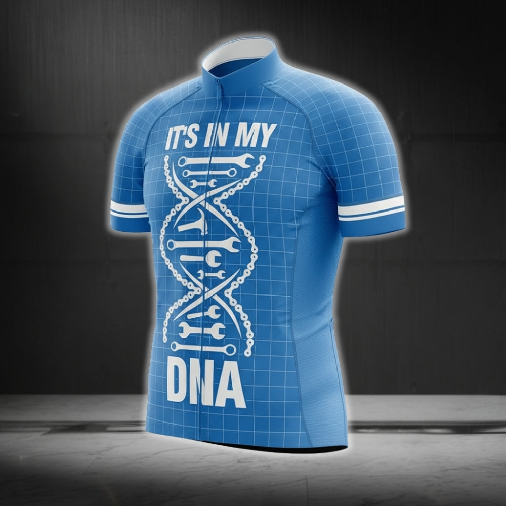 It's In My DNA Men's Blue Cycling Short Sleeve Jersey, Blue Cycling Jerseys For Mens CG0185