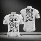 Built By God Powered By Jesus Men's White Black Cycling Short Sleeve Jersey, Christian Cycling Jerseys CG0534