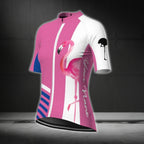 Women's Custom Name Flamingo Short Sleeve Cycling Jersey, Custom Flamingo Jersey For Ladies CG0785