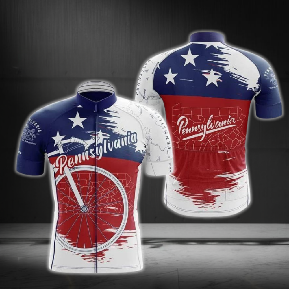 Pennsylvania Cycling Short Sleeve Jersey For Mens, Pennsylvania Cyling Jerseys CZ0128