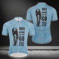 When Nothing Goes Right Go Cycle Short Sleeve Jersey For Mens, Mens Blue Cycling Jerseys CZ0082