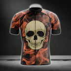 Skull Cycling Short Sleeve Jersey Mens, Flame Skull Cycling Jerseys CG0038