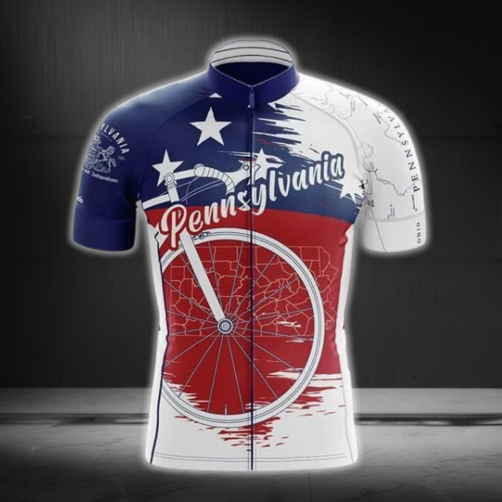 Pennsylvania Cycling Short Sleeve Jersey For Mens, Pennsylvania Cyling Jerseys CZ0128