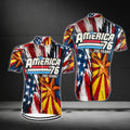 Custom Arizona USA Flag 250 Years Anniversary Cycling Short Sleeve Jersey For Men, Custom Arizona Patriotic Cycling Jerseys For 4th Of July CG0786