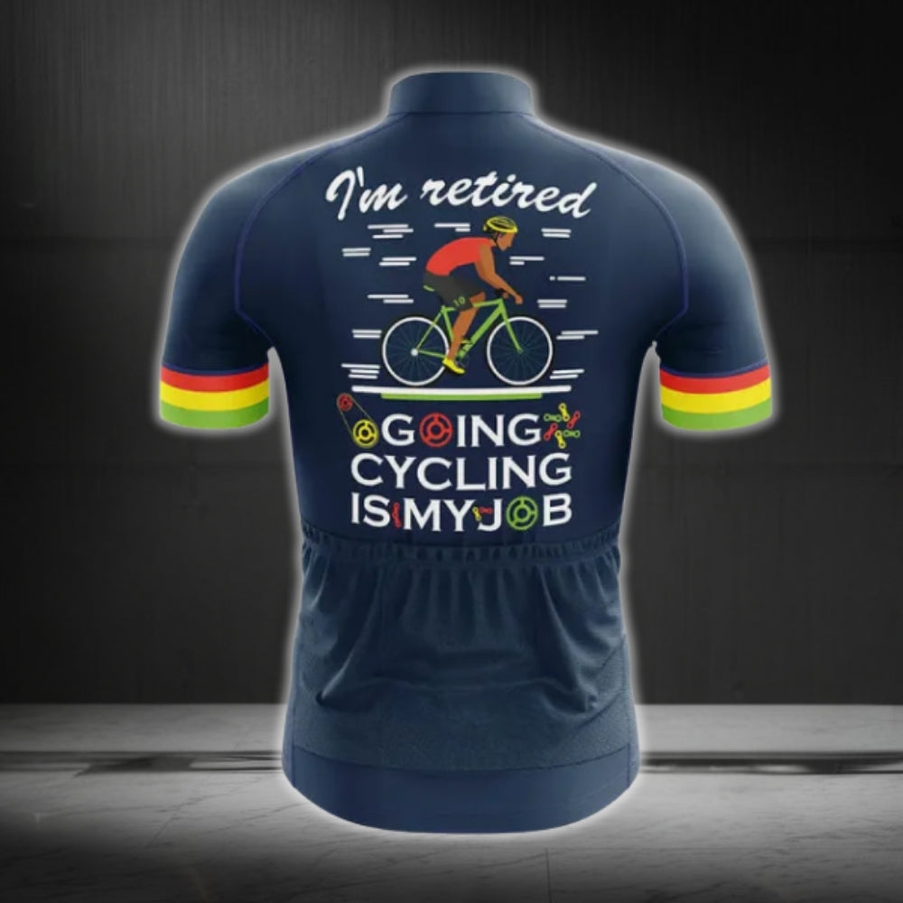 I'm Retired Going Cycling Is My Job Short Sleeve Cycling Jersey For Men, Funny Retirement Cycling Jerseys CG0186
