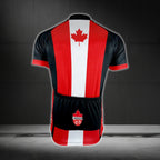 Custom Skull Canada Flag Men's Short Sleeve Cycling Jersey, Custom Canada Skull Cycling Jersey CG0313