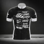 Flued By Grace Guid By Christ Riding Free Skull Cycling Short Sleeve Jersey For Men, Skull Christian Cycling Jersey CG0535