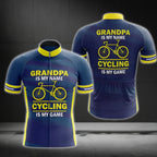 Grandpa Is My Name Cycling Is My Game Men's Cycling Short Sleeve Jersey, Funny Grandpa Cycling Jersey For Father Day CG0039