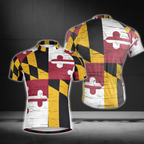 Maryland Flag Cycling Short Sleeve Jersey For Mens, Maryland Cycling Jerseys CZ0129