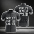 World's Okayest Cyclist Men's Cycling Jersey Short Sleeve, Funny Cycling Jerseys CG0187