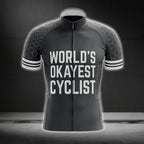 World's Okayest Cyclist Men's Cycling Jersey Short Sleeve, Funny Cycling Jerseys CG0187