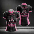 Some Girls Play With Dolls Real Girls Go Cycling Women's Short Sleeve Cycling Jerseys, Funny Cycling Jerseys For Ladies CG0413