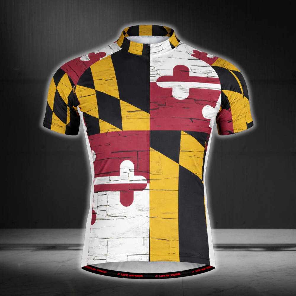 Maryland Flag Cycling Short Sleeve Jersey For Mens, Maryland Cycling Jerseys CZ0129