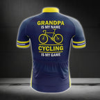 Grandpa Is My Name Cycling Is My Game Men's Cycling Short Sleeve Jersey, Funny Grandpa Cycling Jersey For Father Day CG0039