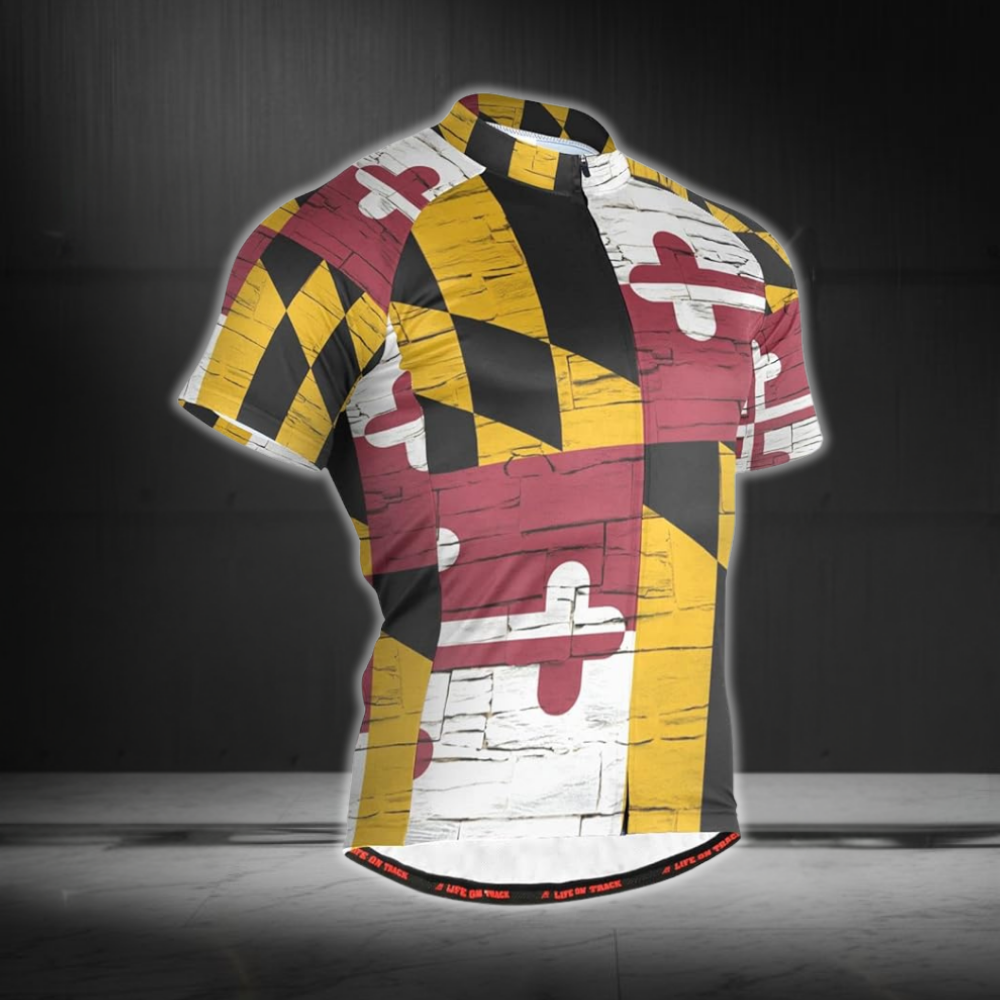 Maryland Flag Cycling Short Sleeve Jersey For Mens, Maryland Cycling Jerseys CZ0129