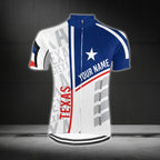 Texas Flag Custom Name Cycling Short Sleeve Jersey For Men, Custom Texas State Cycling Jerseys CG0314