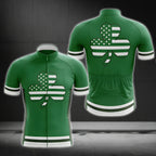 USA Flag Shamrock Cycling Jersey Short Sleeve For Mens, Patrick Day Cycling Jerseys CG0040