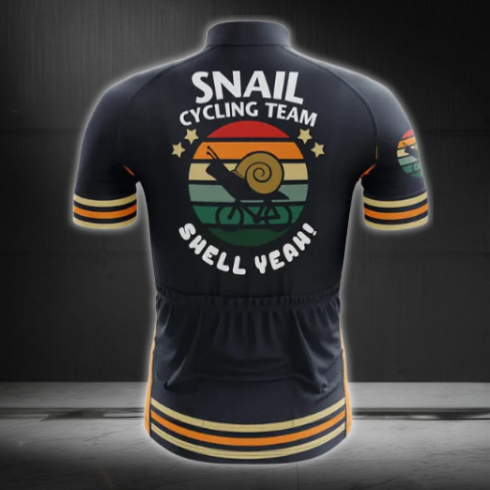 Snail Cycling Team Shell Yeah Short Sleeve Cycling Jersey For Mens, Funny Team Cycling Jerseys CZ0093