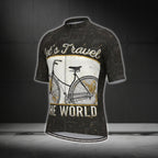 Let's Travel The World Cycling Short Sleeve Men Jersey, Vintage Cycling Jerseys CG0365