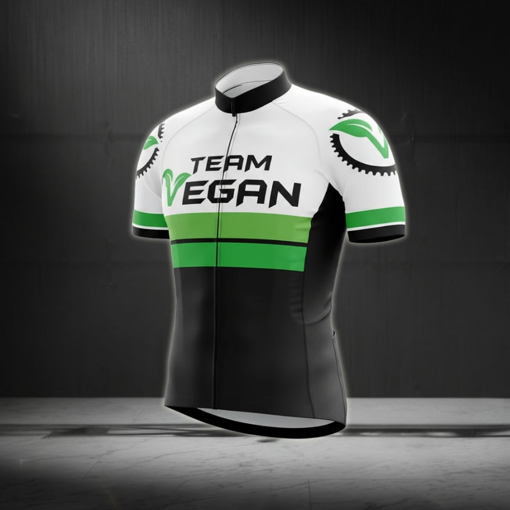 Team Vegan Cycling Jersey Short Sleeve For Mens, Vegan Cycling Jersey CG0087