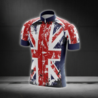 United Kingdom Flag Cycling Short Sleeve Jersey Mens, Patriotic United Kingdom Cycling Jersey CG0834