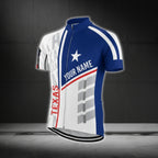 Texas Flag Custom Name Cycling Short Sleeve Jersey For Men, Custom Texas State Cycling Jerseys CG0314