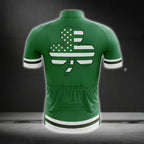 USA Flag Shamrock Cycling Jersey Short Sleeve For Mens, Patrick Day Cycling Jerseys CG0040