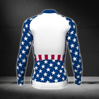 USA Flag Cycling Jersey Long Sleeve For Men, Patriotic Cycle Jerseys CZ0130