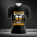 Weekend Forecast 100% Chance Of Beer Brewing Short Sleeve Women Cycling Jersey, Funny Beer Lovers Cycling Jerseys For Women CG0414